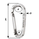 Wichard Symmetric Carbine Hook Without Eye  Length 80mm  516 02335