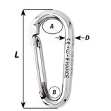 Wichard Symmetric Carbine Hook Without Eye  Length 100mm  1332 02336