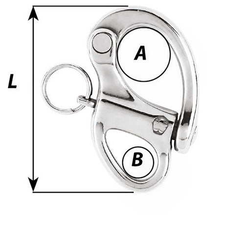 Wichard 2 Snap Shackle wFixed Eye  50mm 02471