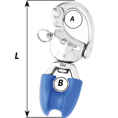 Wichard HR Snap Shackle wThimble Eye  Length 334 02493