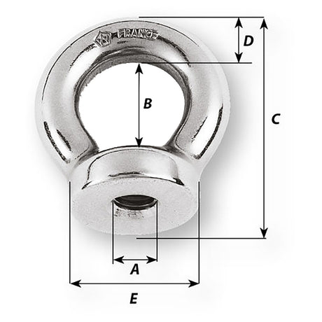 Wichard 38 Eye Nut  1316 Diameter 06351