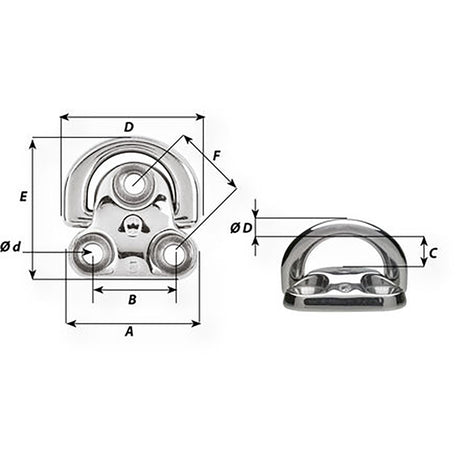 Wichard Folding Pad Eye  Diameter 2564 06606
