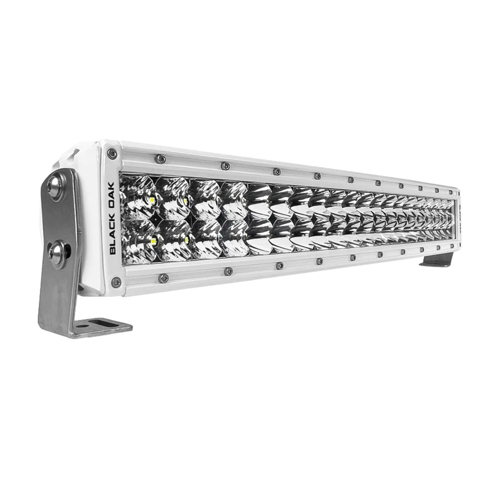 Black Oak Pro Series 30 Curved Double Row 20 LED Light Bar  Combo Optics  White Housing 20CCMD5OS