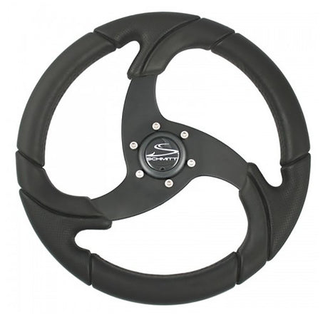 Schmitt Marine Folletto 142 Wheel  Black Polished Polyurethane  34 Tapered Shaft wBlack Center Cap PU026104R