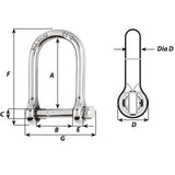 Wichard SelfLocking Large Opening Shackle  6mm Diameter  14 01263