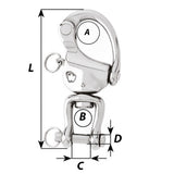 Wichard HR Snap Shackle With Clevis Pin Swivel  120mm Length  42332 02478