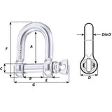 Wichard HR D Shackle  14mm Diameter  3564 11207