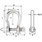 Wichard HR Bow Shackle  8mm Pin Diameter 11244